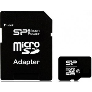 Silicon Power Class 10 microSDHC + Adapter - 16GB کارت حافظه
