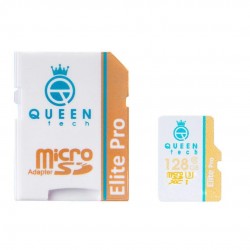 کارت حافظه microSDXC کوئین تک مدل Elite pro 566X کلاس 10 استاندارد UHS-I U1 سرعت 85MBps ظرفیت 128 گیگابایت به همراه آداپتور SD