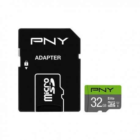 کارت حافظه microSDHC پی ان وای مدل Elite کلاس 10 استاندارد UHS-I U1 سرعت 100MBs ظرفیت 32 گیگابایت به همراه آداپتور SD