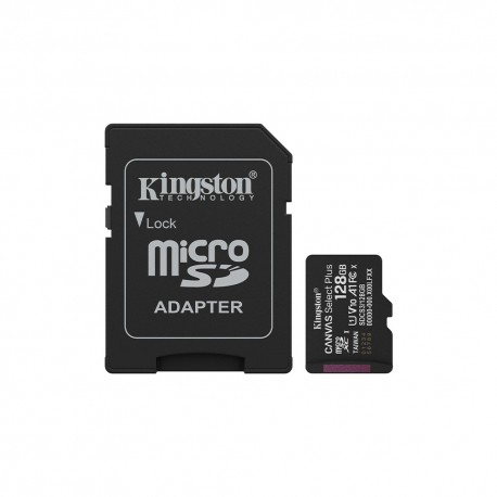 کارت حافظه microSDXC کینگستون مدل CANVAS کلاس 10 استاندارد UHS-I U1 سرعت 100MBps ظرفیت 128 گیگابایت به همراه تبدیل SD
