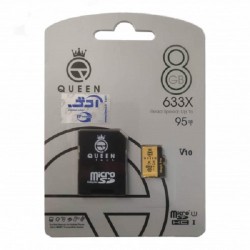 کارت حافظه Micro SD HC کوئین تک مدل A2-V10-633X کلاس 10 استاندارد UHS-l U3 سرعت 95MBps ظرفیت 8 گیگابایت به همراه آداپتور SD