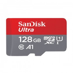 کارت حافظه microSDXC سن دیسک مدل Ultra A1 کلاس 10 استاندارد UHS-I U1 سرعت 100MBps ظرفیت 128 گیگابایت