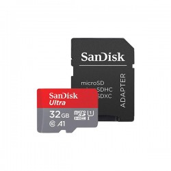 کارت حافظه microSDHC سن دیسک مدل Ultra A1 کلاس 10 استاندارد UHS-I سرعت 98MBps ظرفیت 32 گیگابایت به همراه آدابتور sd