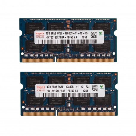 رم لپ تاپ DDR3L دو کاناله 1600 مگاهرتز CL11 هاینیکس ظرفیت ۴ گیگابایت بسته ۲ عددی