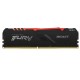 رم کامپیوتر DDR4 تک کاناله 3200 مگاهرتز CL16 کینگستون مدل FURY Beast RGB ظرفیت 8 گیگابایت