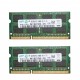 رم لپ‌تاپ سامسونگ DDR3 دو کاناله 4 گیگابایت 1333 مگاهرتز مدل 10600s بسته 2 عددی SO-DIMM
