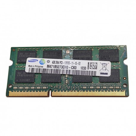 رم لپ‌تاپ DDR3 تک کاناله سامسونگ مدل PC3-12800s ظرفیت 4 گیگابایت تایمینگ CL11 ولتاژ 1.5 ولت SO-DIMM