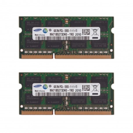 رم لپ‌تاپ سامسونگ DDR3L دو کاناله 8 گیگابایت 1600 مگاهرتز مدل 12800s پیکربندی دو ماژول SO-DIMM