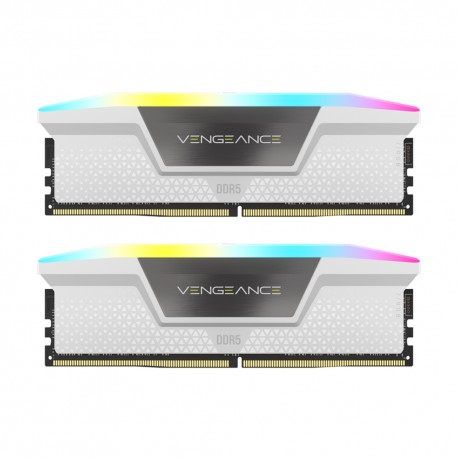 رم دسکتاپ DDR5 دو کاناله 5200 مگاهرتز CL40 کورسیر مدل VENGEANCE RGB WHITE ظرفیت 32 گیگابایت