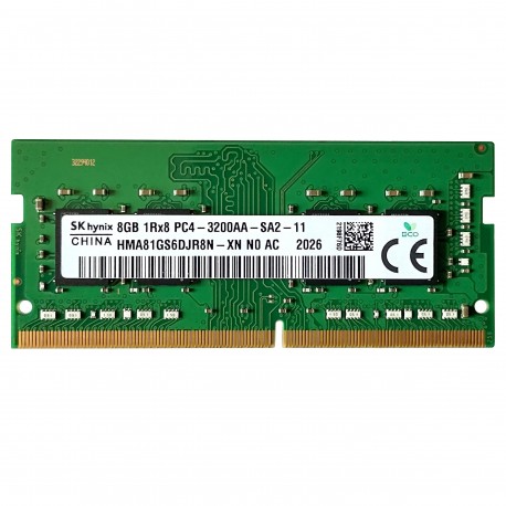 رم لپ تاپ DDR4 تک کاناله 3200 مگاهرتز CL22 اس کی هاینیکس مدل PC4-3200 ظرفیت 8 گیگابایت