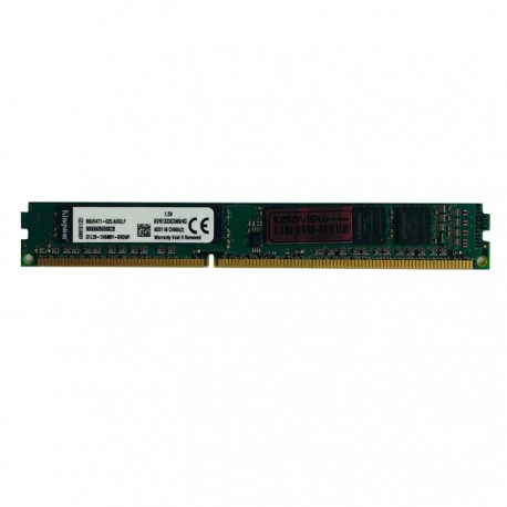 رم دسکتاپ کینگستون DDR3 تک کاناله 4 گیگابایت مدل PC3-10600 فرکانس 1333 مگاهرتز تایمینگ CL9 ولتاژ کاری 1.5 ولت نوع ماژول U-DIMM