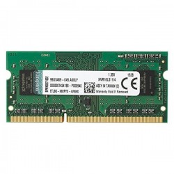 رم لپ‌تاپ کینگستون DDR3L تک کاناله 4 گیگابایت مدل KCPC3L فرکانس 1600 مگاهرتز تایمینگ CL11 ولتاژ 1.35 ولت نوع ماژول SO-DIMM