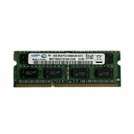 رم لپ تاپddr3 تک کاناله 1333 مگاهرتز cl9 سامسونگ مدل pc3-10600 ظرفیت 4 گیگابایت
