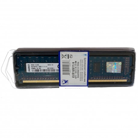 رم دسکتاپ DDR3 تک کاناله 1600 مگاهرتز CL11 کینگستون مدل KVR16N11/4 PC3-12800 ظرفیت 4 گیگابایت