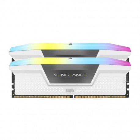م دسکتاپ DDR5 دو کاناله 6000 مگاهرتز CL30 کورسیر مدل VENGEANCE RGB WHITE ظرفیت 64 گیگابایت