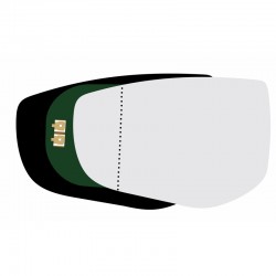 شیشه آینه جانبی چپ خودرو کالانیکس مدل SHIS-PLUSL-10938 مناسب برای دناپلاس به همراه قاب و چسب گرمکن دار