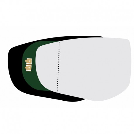 شیشه آینه جانبی چپ خودرو کالانیکس مدل SHIS-PLUSL-10938 مناسب برای دناپلاس به همراه قاب و چسب گرمکن دار