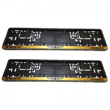 قاب پلاک خودرو قطعه سازان کبیر مدل GHB-ALLGOLD-1030100 مجموعه 2 عددی