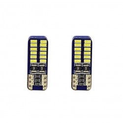 لامپ چراغ خودرو مدل ال ای دی سکن کد 24smd پایه T10 بسته 2 عددی