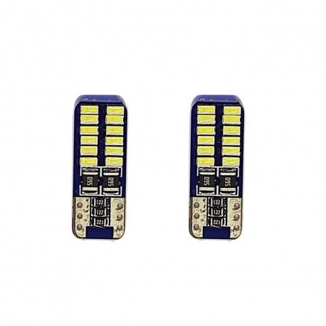 لامپ چراغ خودرو مدل ال ای دی سکن کد 24smd پایه T10 بسته 2 عددی