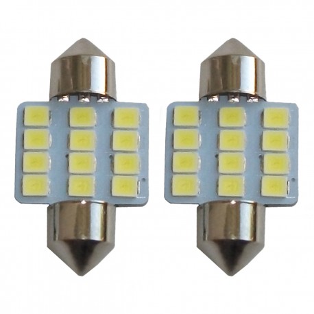 لامپ LED سقف خودرو سام مدل 12 فشنگی بسته 2 عددی