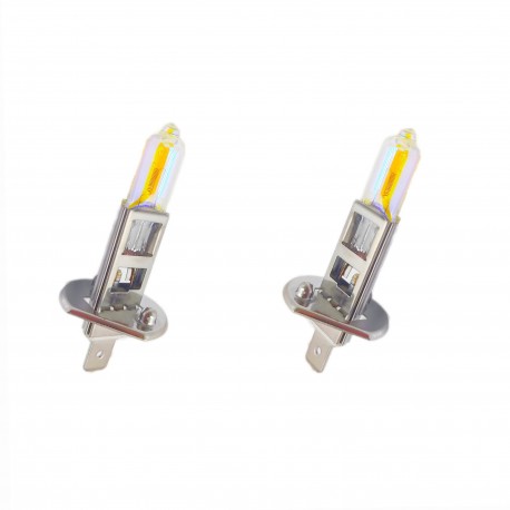 لامپ چراغ جلو هفت رنگ مجد مدل H1 12V 100W مجموعه دو عددی