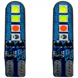 لامپ چراغ کوچک شب رو جلو سام مدل MultiColor - چشمک زن رانینگ پایه آریایی فشاری بسته ۲ عددی