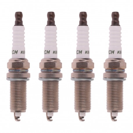 شمع خودرو جی آی اس پی مدل K6RTM3 کد 257001 پایه بلند مناسب برای پژو 206 تیپ 5 و پژو 206 تیپ 6 بسته 4 عددی
