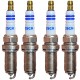 شمع تقویتی خودرو بوش مدل سوزنی ایریدیوم کد Russia+42 پایه بلند مناسب برای پژو 206 تیپ 5 و 207 بسته 4 عددی
