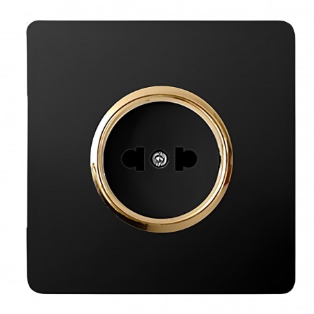 پریز صنایع آسیا الکتریک مدل کریستال BLK-GLD