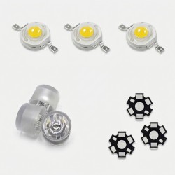 ال ای دی پاور 1 وات کد M01 به همراه هیت سینک و لنز 60 درجه بسته 3 عددی