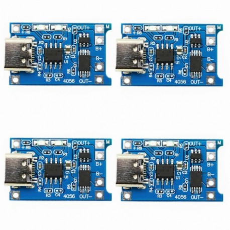 ماژول شارژر باتری مدل TP- 4056 Micro USB TypeC بسته 4 عددی