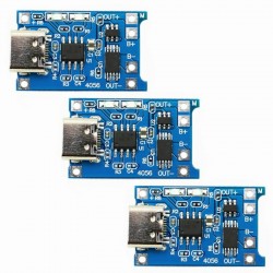 ماژول شارژر باتری مدل TP- 4056 Micro USB TypeC بسته 3 عددی