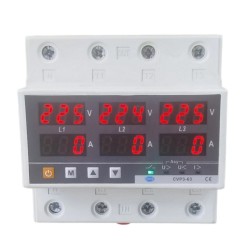 محافظ ولتاژ و جریان سه فاز 63 آمپر جی بی اچ کد JBH/CVP-63/3PH/63A