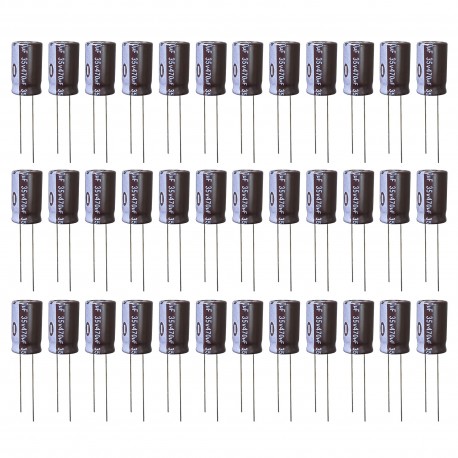خازن الکترولیت 470 میکروفاراد 35 ولت آکسبوم مدل TEC-47035 بسته 36 عددی