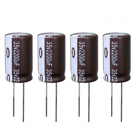 خازن الکترولیت 2200 میکروفاراد 35 ولت آکسبوم مدل TEC-220035 بسته 4 عددی