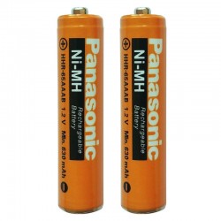 باتری نیم قلمی قابل شارژ پاناسونیک مدل Panasonic HHR-65AAAB 1.2V NI-MH AAA Rechargeable Cordless Phone Battery بسته دو عددی