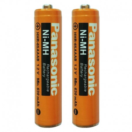 باتری نیم قلمی قابل شارژ پاناسونیک مدل Panasonic HHR-65AAAB 1.2V NI-MH AAA Rechargeable Cordless Phone Battery بسته دو عددی