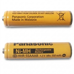 باتری نیم قلمی قابل شارژ تلفن بی سیم پاناسونیک مدل Ni-MH/HHR-55AAAB بسته دو عددی