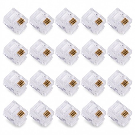سوکت تلفن مدل TTS-RJ12-6P4C بسته 20 عددی