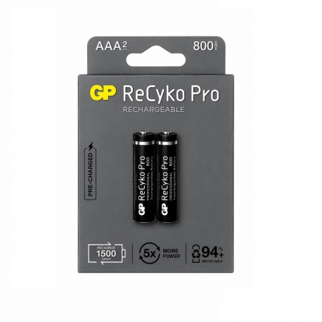 باتری تلفن نیم قلمی جی پی مدل GP AAA REACHARGABLE 800mAh بسته 2 عددی