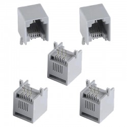 کانکتور مادگی تلفن مدل 6P6C-RJ12-Right.Angle بسته 5 عددی