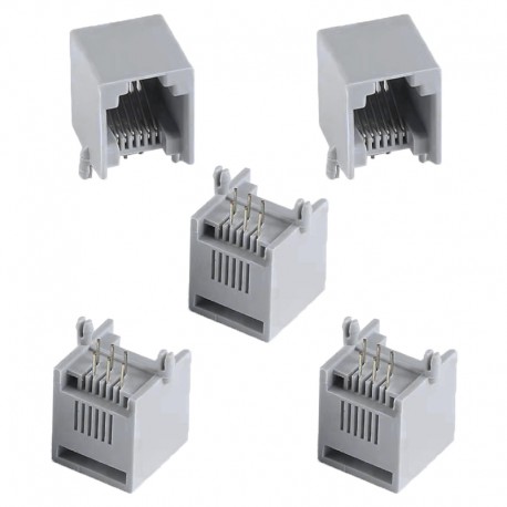 کانکتور مادگی تلفن مدل 6P6C-RJ12-Right.Angle بسته 5 عددی