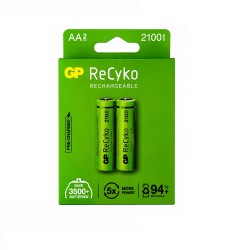 باتری تلفن جی پی مدل ReCyKo AA REACHARGABLE 2100mAh بسته 2 عددی