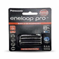 باتری تلفن پاناسونیک مدل eneloop pro سری حرفه ای بسته 2 عددی سایزAAA قابل شارژ نوع Ni-MH باظرفیت تا950 میلی آمپر ساعت