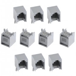 کانکتور مادگی تلفن مدل 6P6C-RJ12-Right.Angle بسته 10 عددی