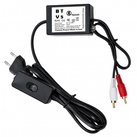 گیرنده بلوتوث استریو به AUX و RCA مدل 02 طول 2 متر
