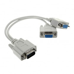 کابل تبدیل 1 به 2 VGA کد V95 طول 0.3 متر