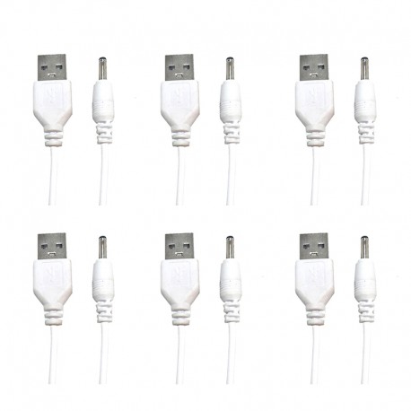 کابل تبدیل USB به DC 3.5 MM مدل 4740 طول 0.8 متر مجموعه 6 عددی