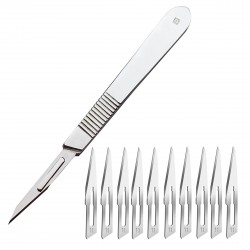 دسته تیغ جراحی مدل SRNSA شماره 3 به همراه تیغ استریل شماره 11 کد SKJTRE002336679 بسته 11 عددی